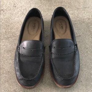 Black Sperry Topsider seaport Loafers Flats Shoes